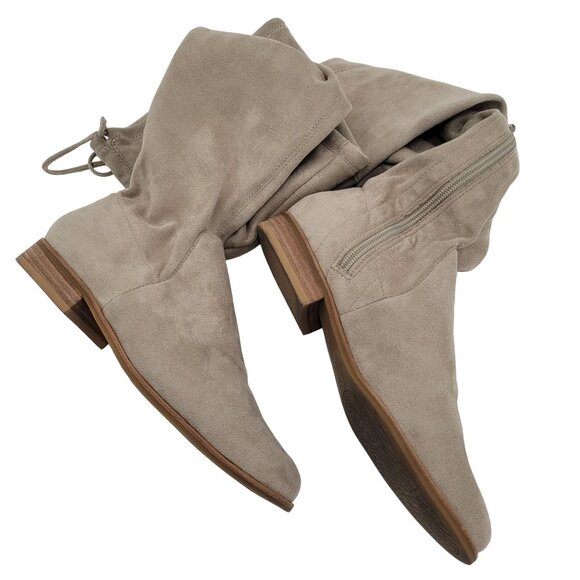 Gianni Bini Shoes - Women's Over the Knee Boots Light Tan Suede Microfiber Gianni Bini  Size 6.5 M